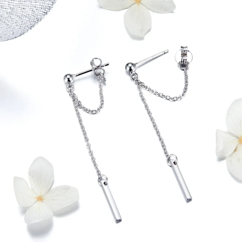(bilde for) Pandora Style Silver Light Geometry Hengende øredobber - SCE550 - Vis 3