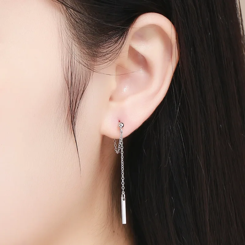 (bilde for) Pandora Style Silver Light Geometry Hengende øredobber - SCE550 - Vis 4