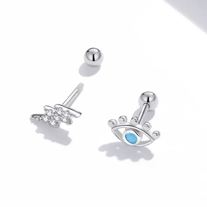 (bilde for) Pandora Style Silver Lightning Eye Stud øredobber - SCE1007 - Vis 2