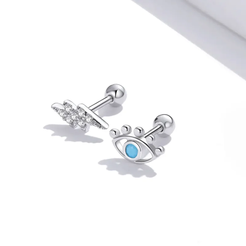 (bilde for) Pandora Style Silver Lightning Eye Stud øredobber - SCE1007 - Vis 3