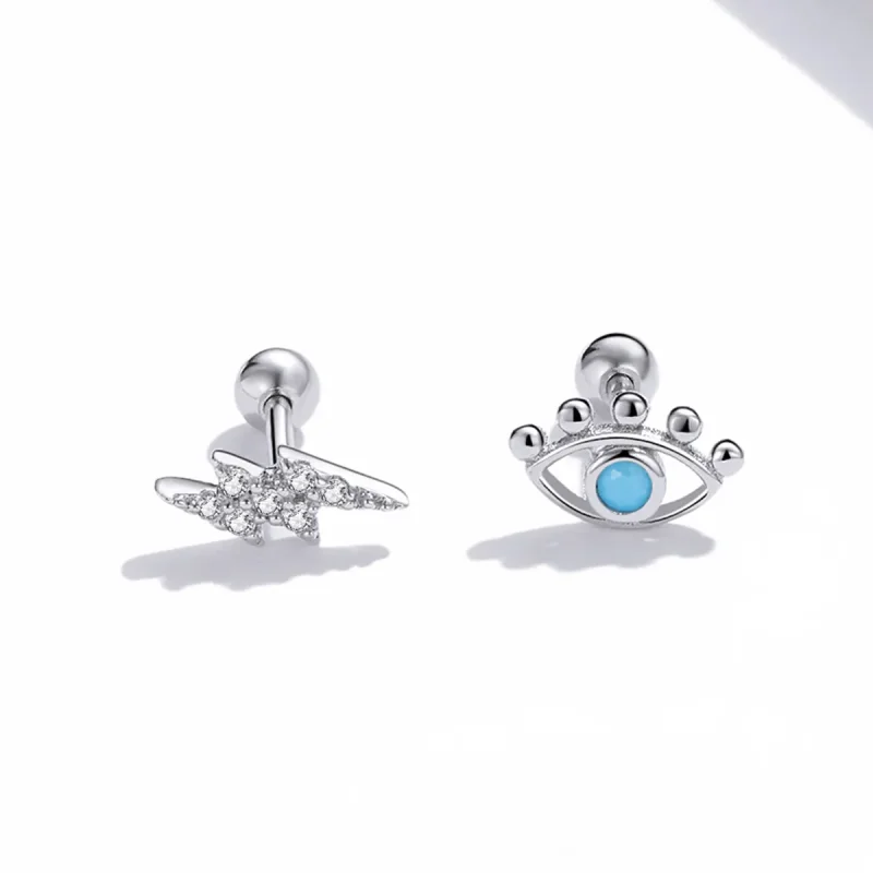 (bilde for) Pandora Style Silver Lightning Eye Stud øredobber - SCE1007 - Vis 4