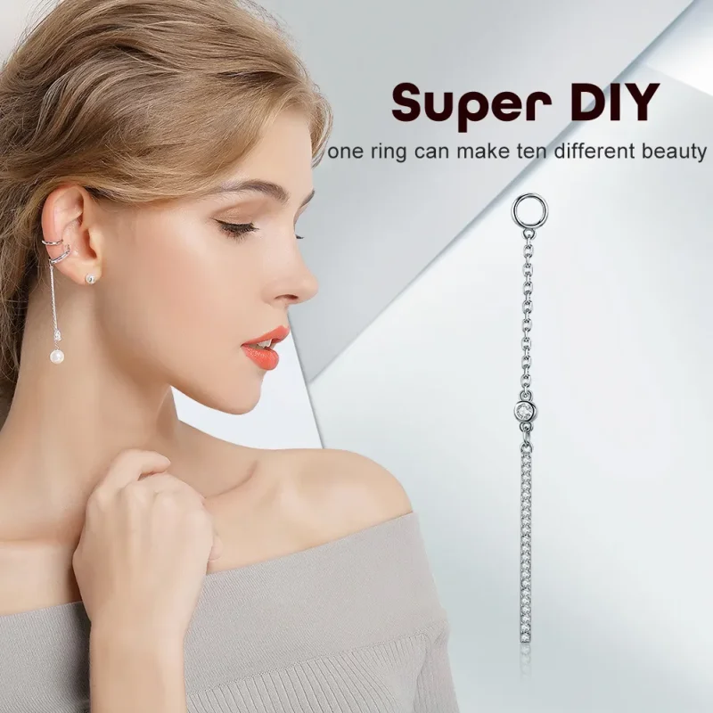 (bilde for) Pandora Style Silver Line hengende øredobber - SCE081 - Vis 4
