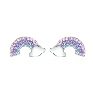 (bilde for) Pandora Style Silver Little Rainbow Stud øredobber - SCE578