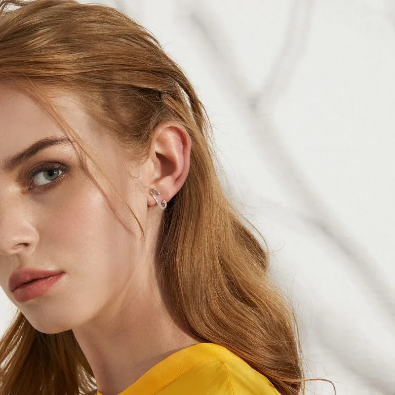 (bilde for) Pandora Style Silver Love sikkerhetsnål ørepynt - BSE284 - Vis 9
