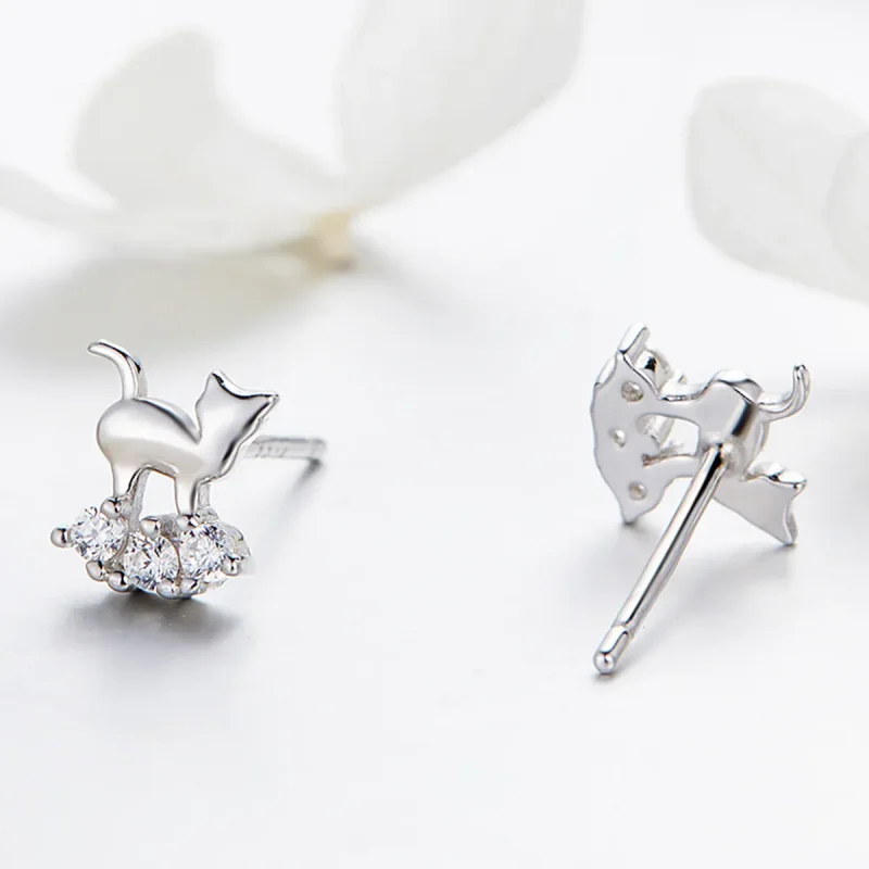 (bilde for) Pandora Style Silver Meow Star Stud øredobber - SCE537 - Vis 3
