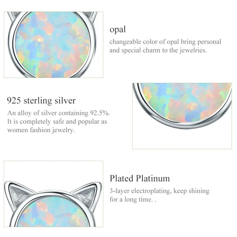 (bilde for) Pandora Style Silver Meow Star Stud øredobber - SCE538-Q - Vis 3