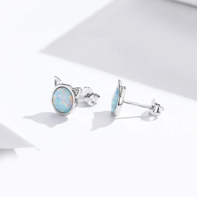 (bilde for) Pandora Style Silver Meow Star Stud øredobber - SCE538-Q - Vis 4