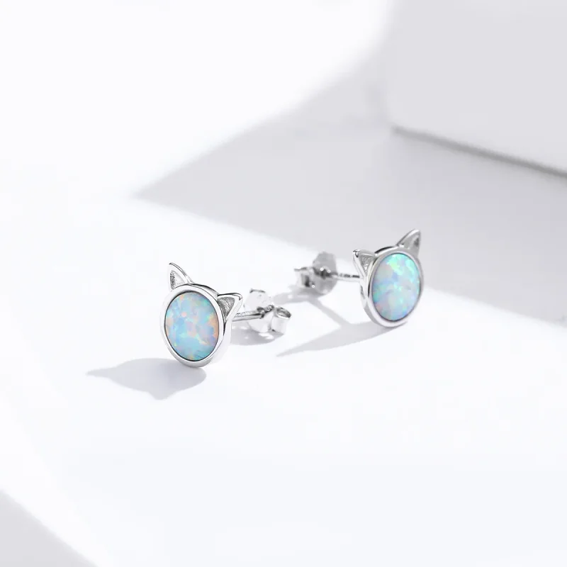 (bilde for) Pandora Style Silver Meow Star Stud øredobber - SCE538-Q - Vis 5