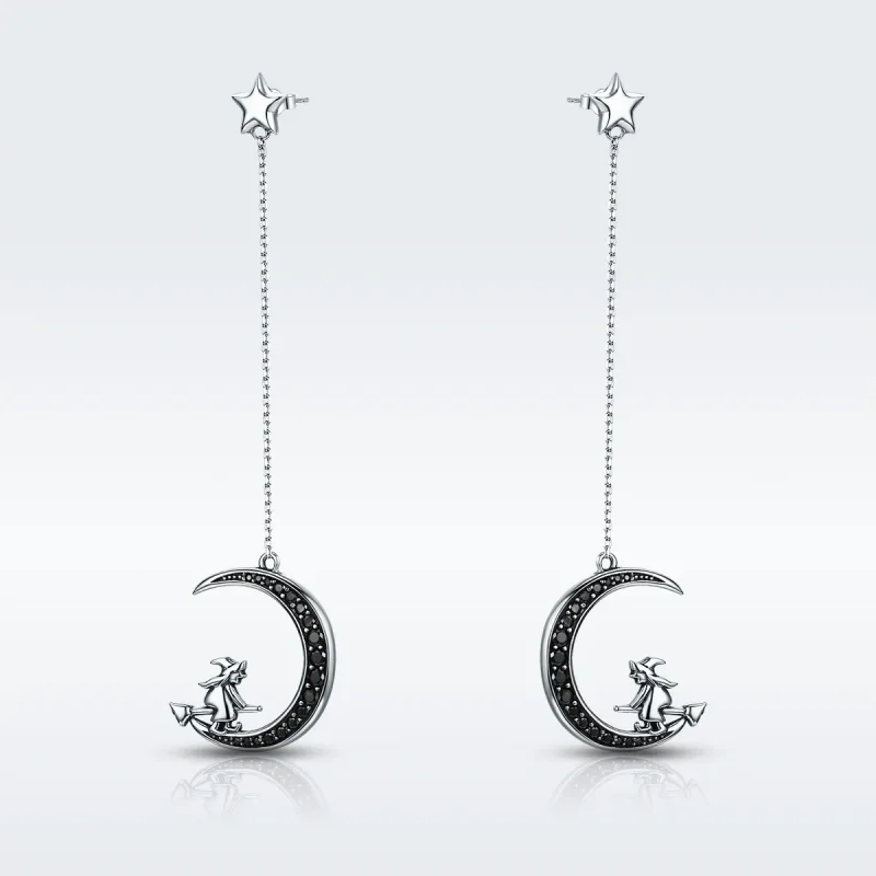 (bilde for) Pandora Style Silver Moon Dingle øredobber - SCE287 - Vis 2