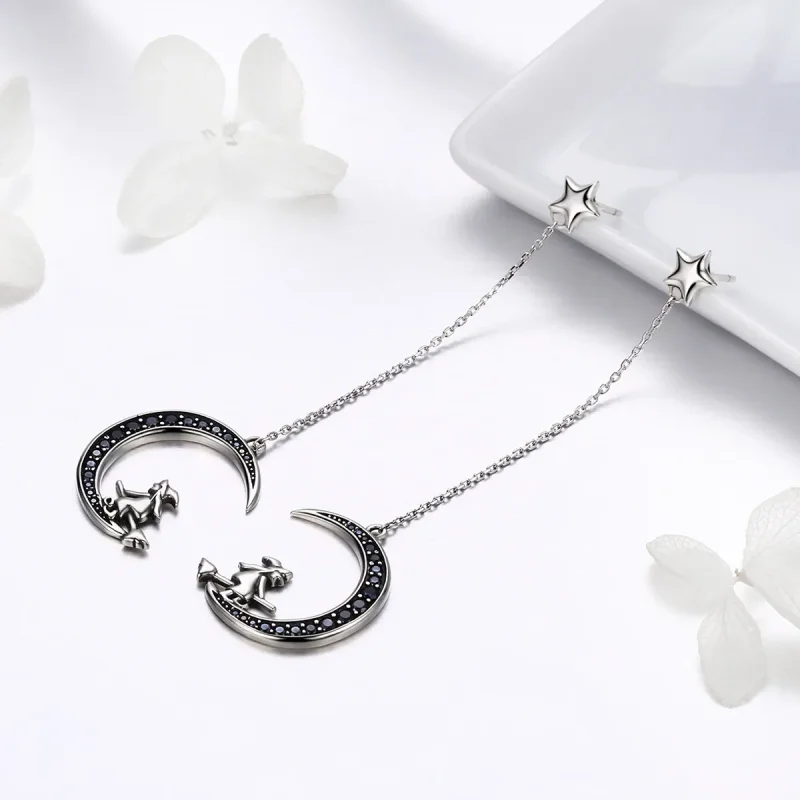 (bilde for) Pandora Style Silver Moon Dingle øredobber - SCE287 - Vis 3