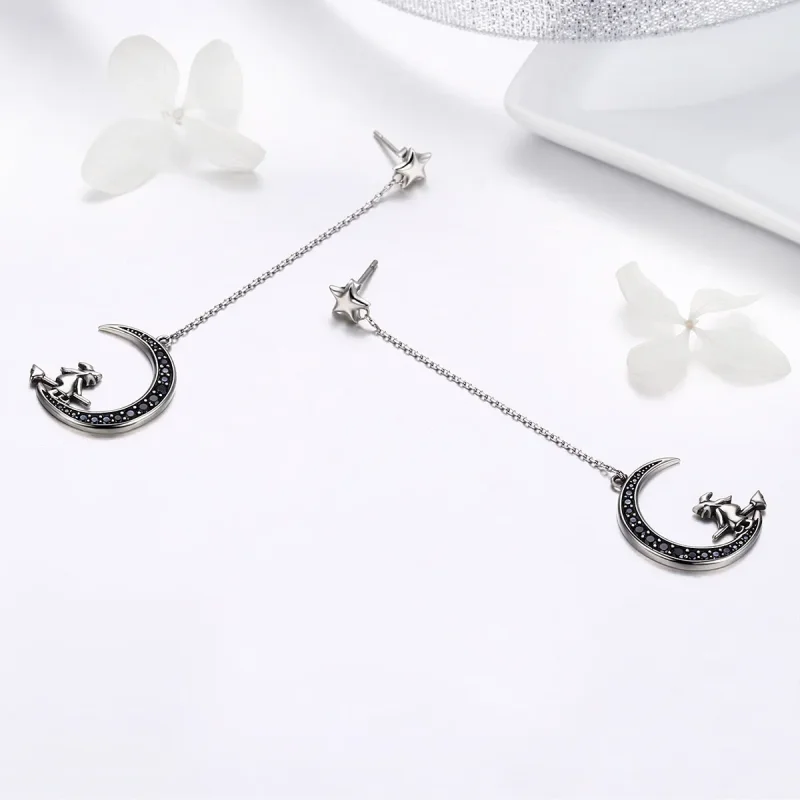 (bilde for) Pandora Style Silver Moon Dingle øredobber - SCE287 - Vis 4