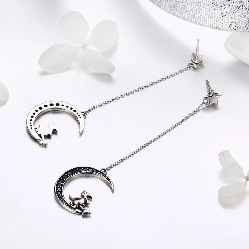 (bilde for) Pandora Style Silver Moon Dingle øredobber - SCE287 - Vis 5