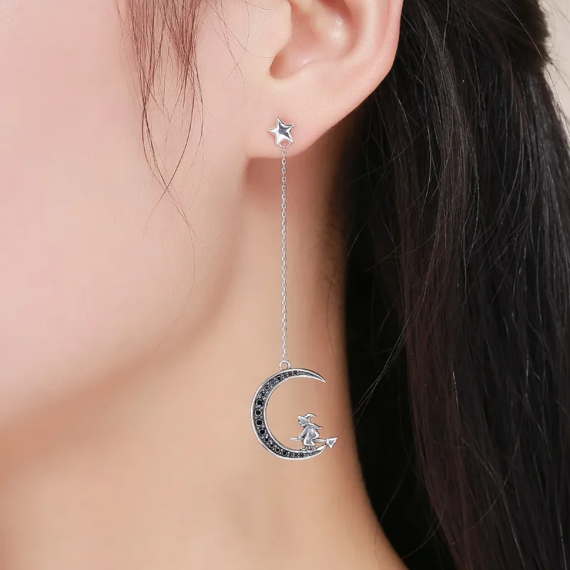 (bilde for) Pandora Style Silver Moon Dingle øredobber - SCE287 - Vis 6