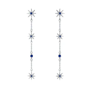 (bilde for) Pandora Style Silver Octagonal Star Dangle øredobber - BSE060