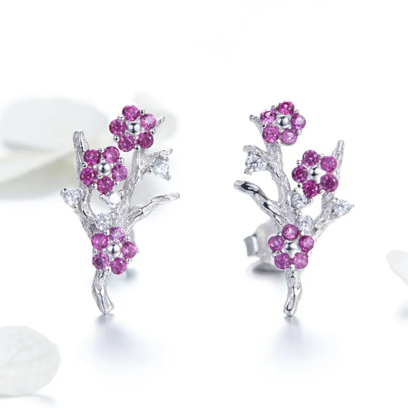 (bilde for) Pandora Style Silver Peach Blossom ørepynt - BSE040 - Vis 2