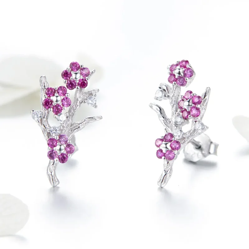 (bilde for) Pandora Style Silver Peach Blossom ørepynt - BSE040 - Vis 3