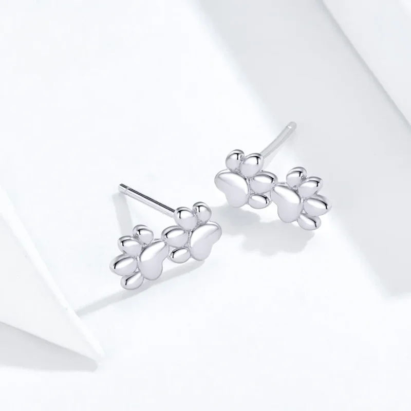 (bilde for) Pandora Style Silver Pet Footprints ørepynt - SCE718 - Vis 4