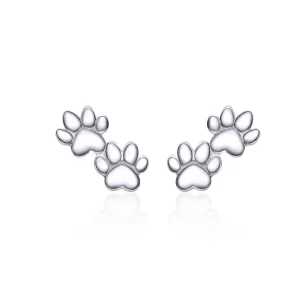 (bilde for) Pandora Style Silver Pet Footprints ørepynt - SCE718