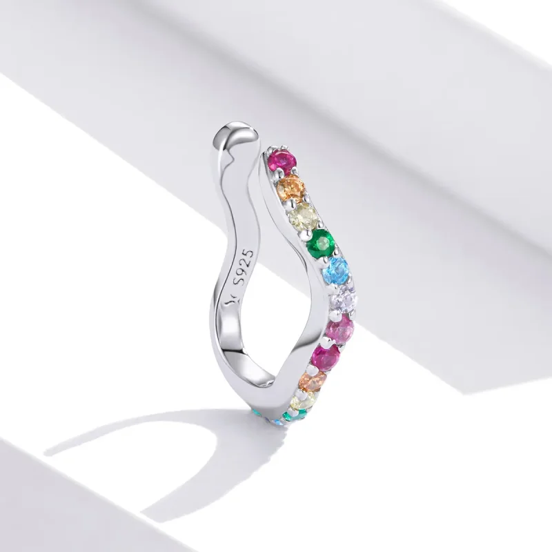 (bilde for) Pandora Style Silver Rainbow Ear clip - SCE894 - Vis 2
