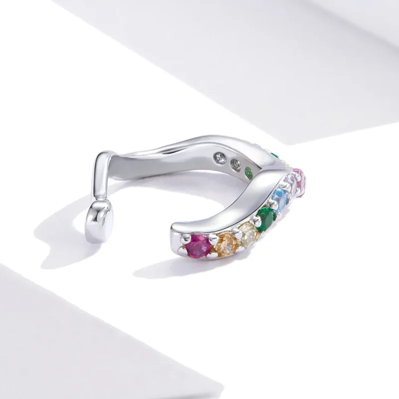 (bilde for) Pandora Style Silver Rainbow Ear clip - SCE894 - Vis 4