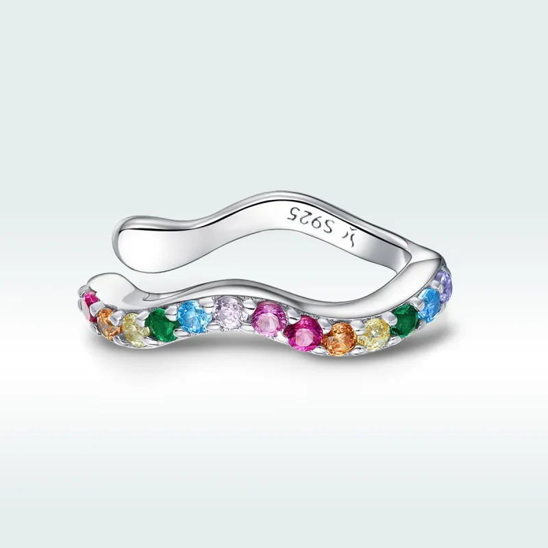 (bilde for) Pandora Style Silver Rainbow Ear clip - SCE894 - Vis 5