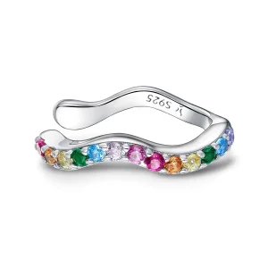 (bilde for) Pandora Style Silver Rainbow Ear clip - SCE894