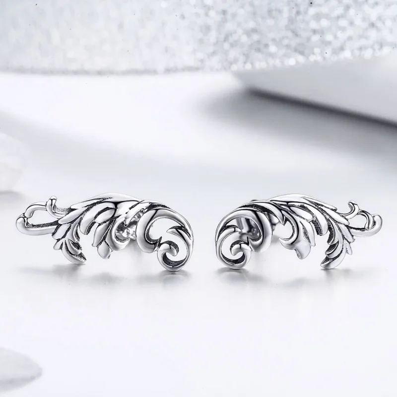 (bilde for) Pandora Style Silver Retro European Flower Stud øredobber - SCE580 - Vis 3