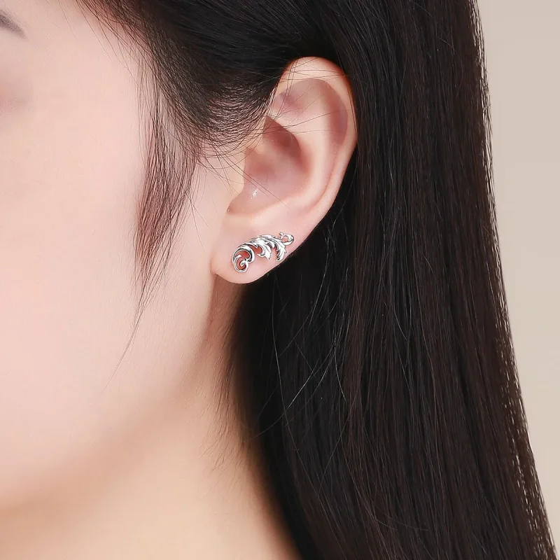 (bilde for) Pandora Style Silver Retro European Flower Stud øredobber - SCE580 - Vis 4