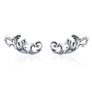 (bilde for) Pandora Style Silver Retro European Flower Stud øredobber - SCE580