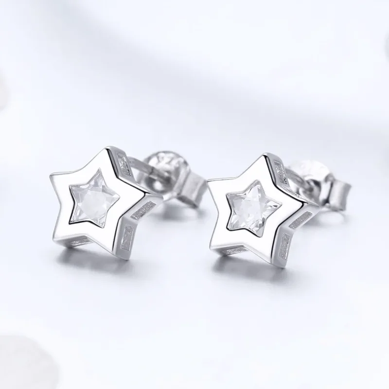 (bilde for) Pandora Style Silver Secret of Stars ørepynt - SCE437 - Vis 2