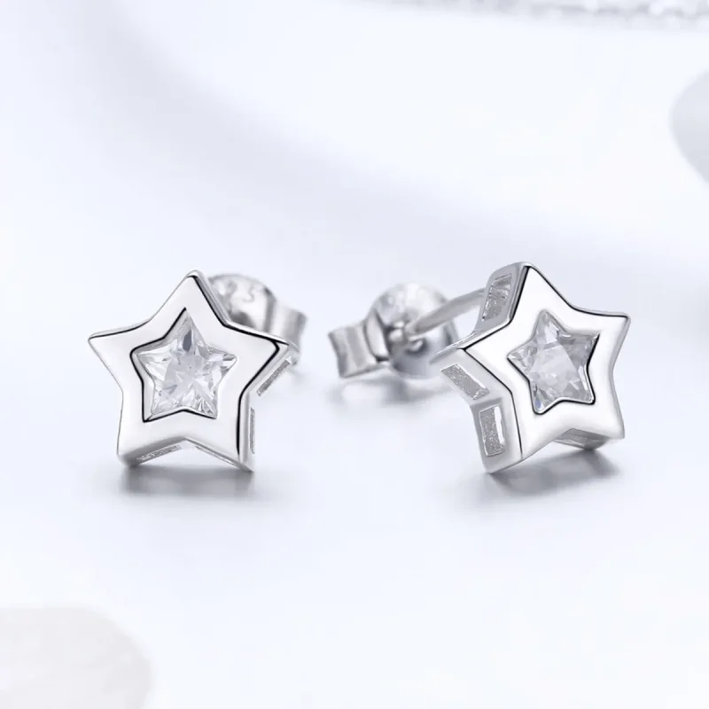(bilde for) Pandora Style Silver Secret of Stars ørepynt - SCE437 - Vis 3