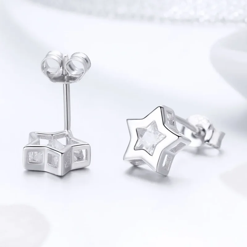 (bilde for) Pandora Style Silver Secret of Stars ørepynt - SCE437 - Vis 4