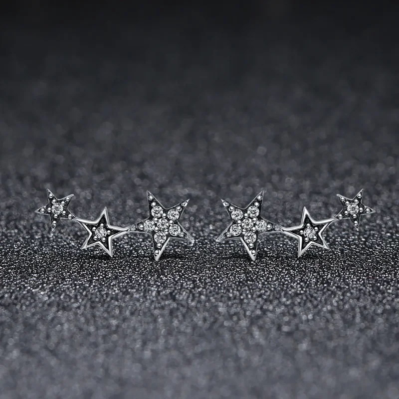 (bilde for) Pandora Style Silver Secrets of Stars ørepynt - SCE175 - Vis 3
