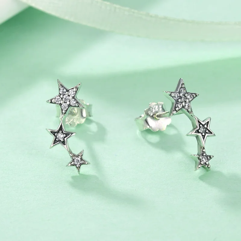 (bilde for) Pandora Style Silver Secrets of Stars ørepynt - SCE175 - Vis 4