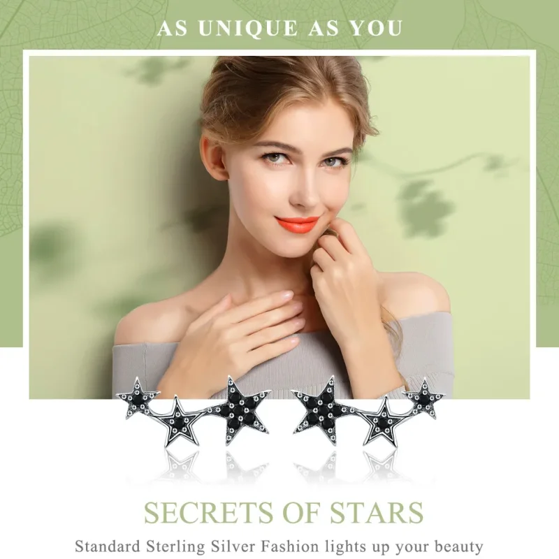 (bilde for) Pandora Style Silver Secrets of Stars ørepynt - SCE292 - Vis 2