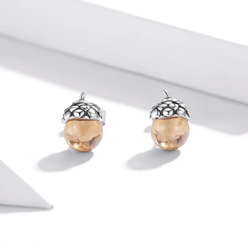 (bilde for) Pandora Style Silver Shining Fruit of The Oak Tree Stud øredobber - SCE935 - Vis 2