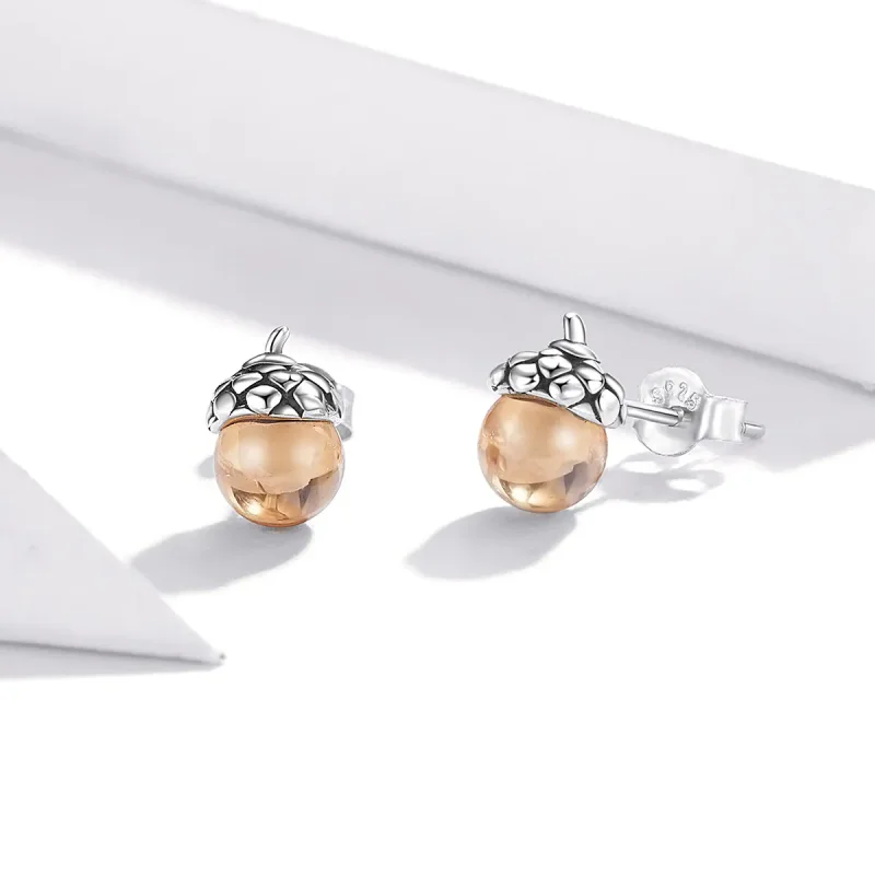 (bilde for) Pandora Style Silver Shining Fruit of The Oak Tree Stud øredobber - SCE935 - Vis 3