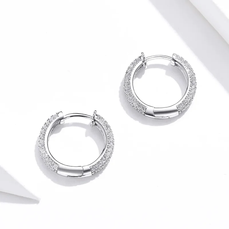 (bilde for) Pandora Style Silver Shining Hoop øredobber - BSE300 - Vis 2
