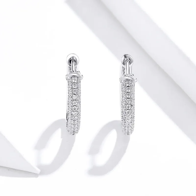 (bilde for) Pandora Style Silver Shining Hoop øredobber - BSE300 - Vis 3