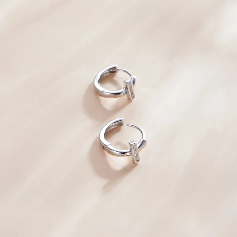 (bilde for) Pandora Style Silver Shining Hoop øredobber - SCE1041 - Vis 3