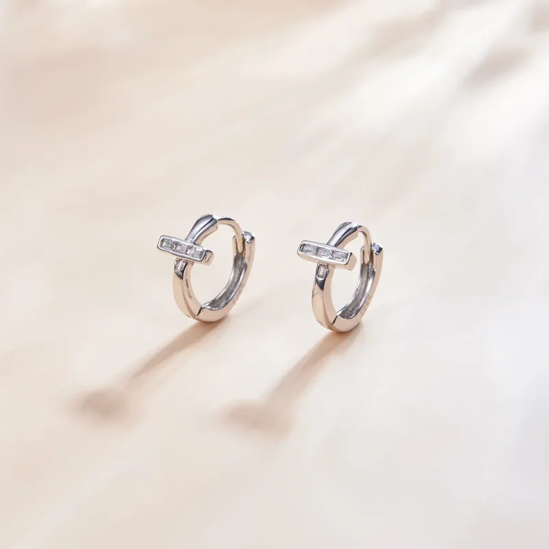 (bilde for) Pandora Style Silver Shining Hoop øredobber - SCE1041 - Vis 4