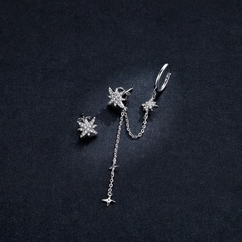 (bilde for) Pandora Style Silver Shining Stars Dangle øredobber - BSE433 - Vis 5