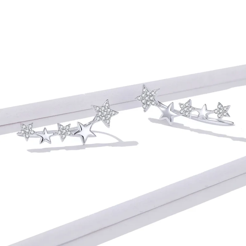 (bilde for) Pandora Style Silver Shining Stars ørepynt - BSE351 - Vis 4