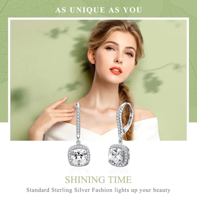 (bilde for) Pandora Style Silver Shining Time Hengende øredobber - SCE520 - Vis 2