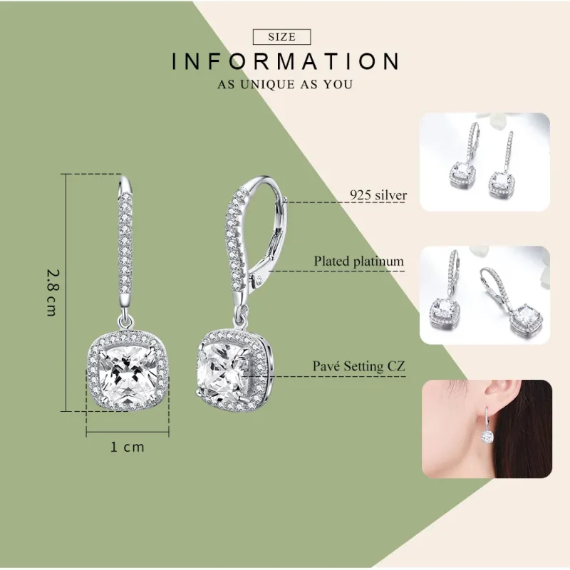 (bilde for) Pandora Style Silver Shining Time Hengende øredobber - SCE520 - Vis 3