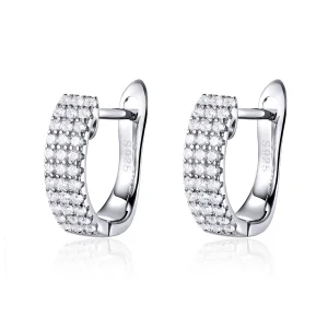 (bilde for) Pandora Style Silver Shining Time Hoop øredobber - SCE560