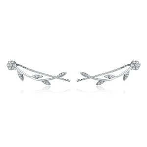 (bilde for) Pandora Style Silver Shinning Leaves Stud øredobber - SCE266
