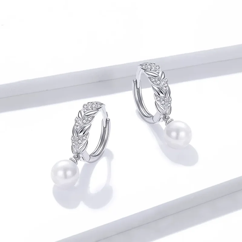 (bilde for) Pandora Style Silver Shiny Wheat Dangle øredobber - BSE446 - Vis 2