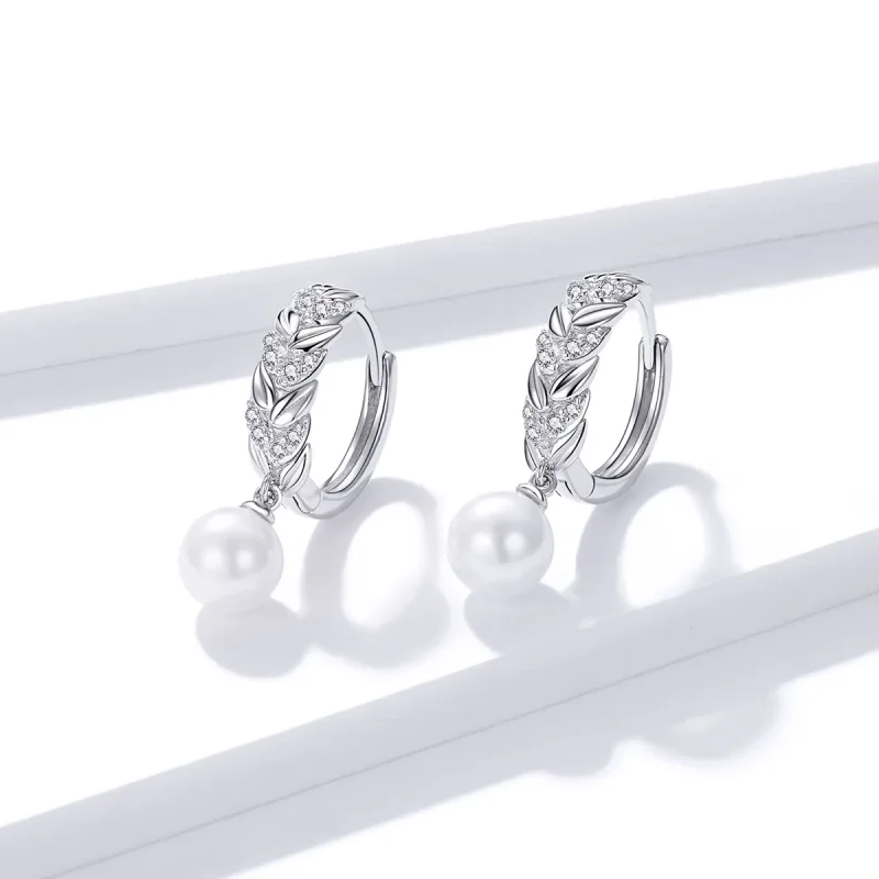 (bilde for) Pandora Style Silver Shiny Wheat Dangle øredobber - BSE446 - Vis 3