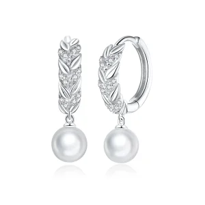 (bilde for) Pandora Style Silver Shiny Wheat Dangle øredobber - BSE446